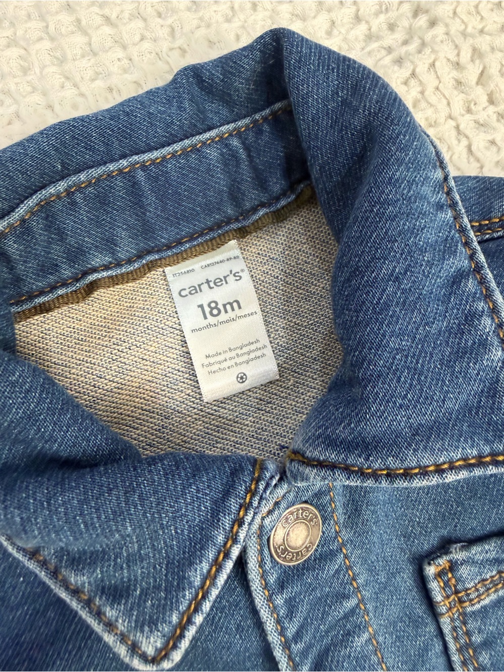 Carter's 18m Dark Blue Denim Girls' Overalls Jumpsuit - Picture 2 of 3